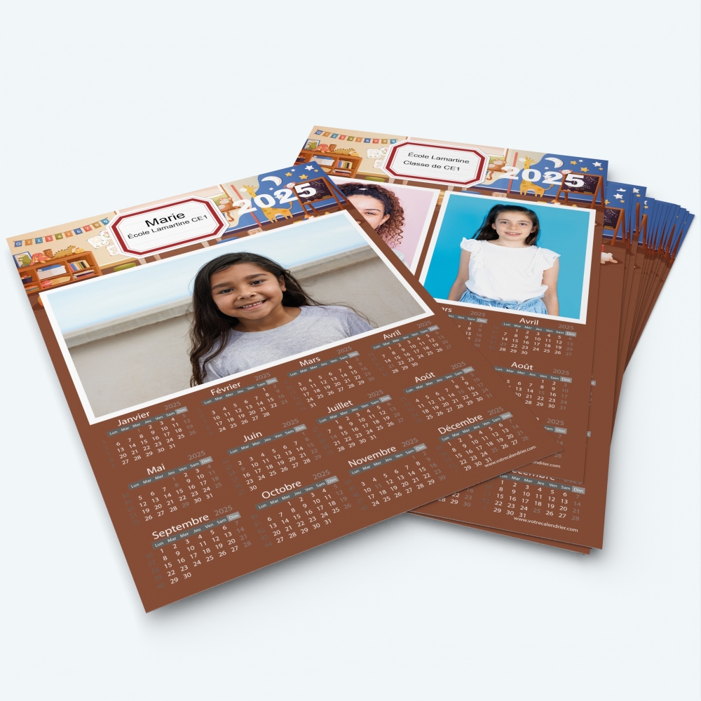 Pack multi calendriers - Une ou plusieurs photos pour chaque enfant