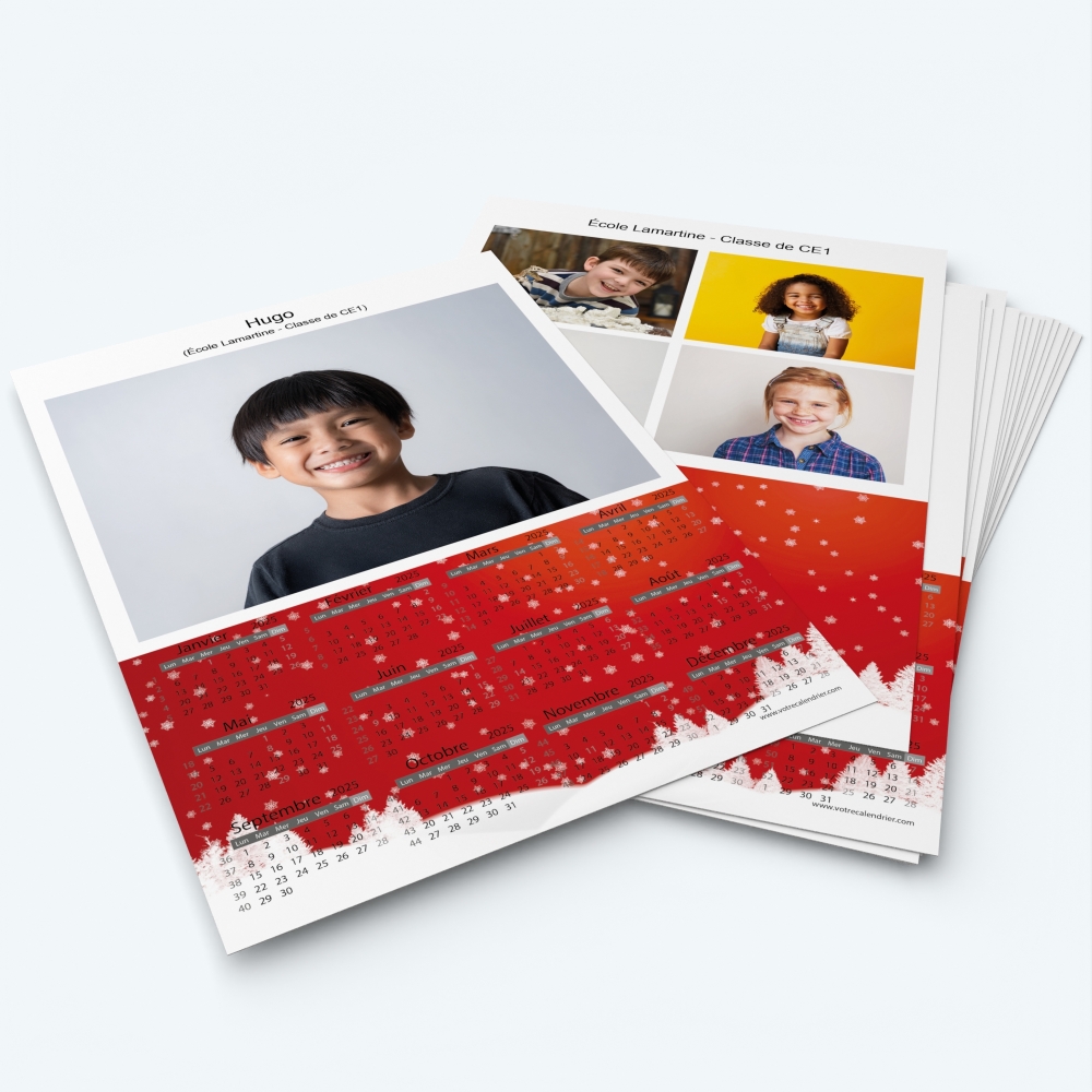 Pack multi calendriers - Une ou plusieurs photos pour chaque enfant