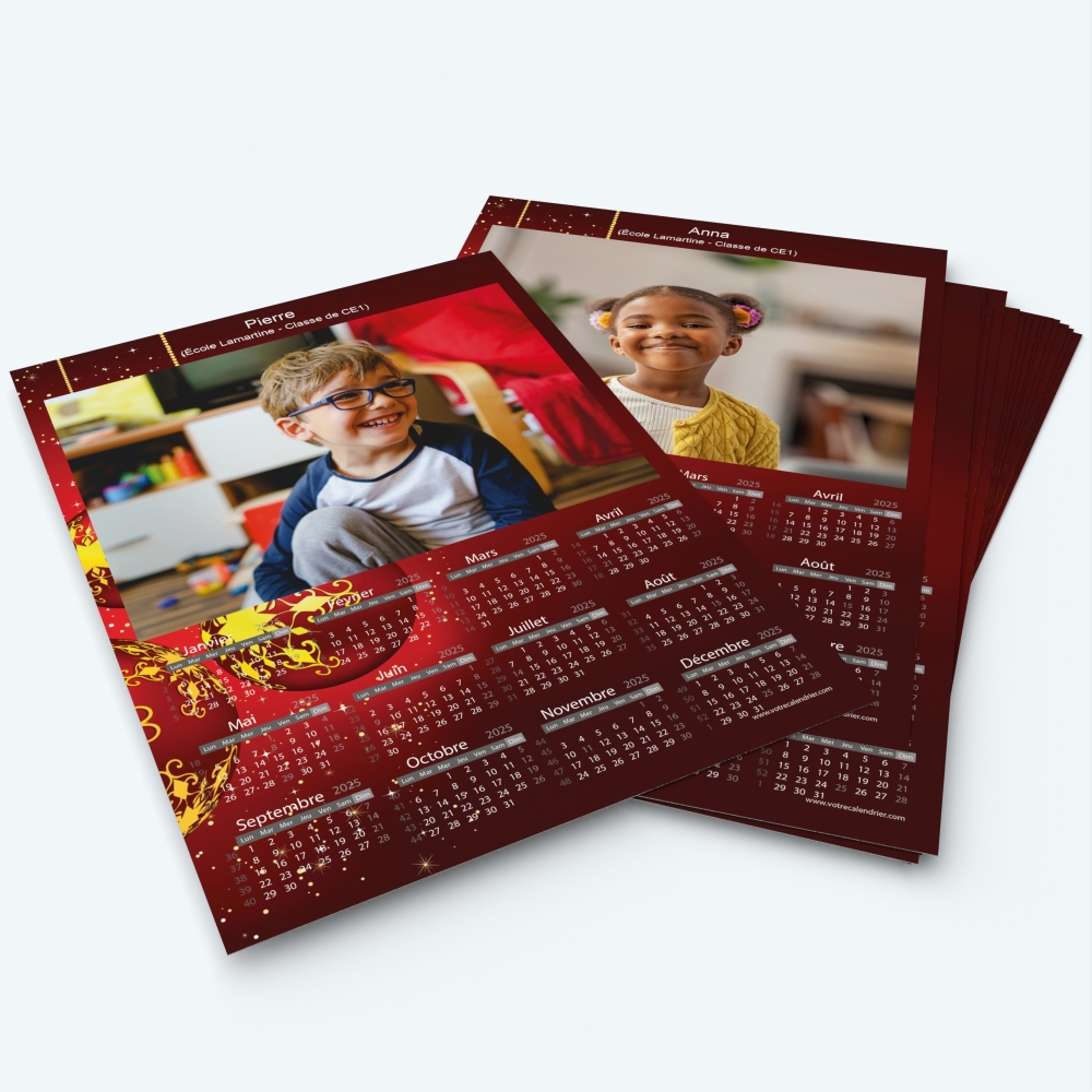 Pack multi calendriers - Une ou plusieurs photos pour chaque enfant