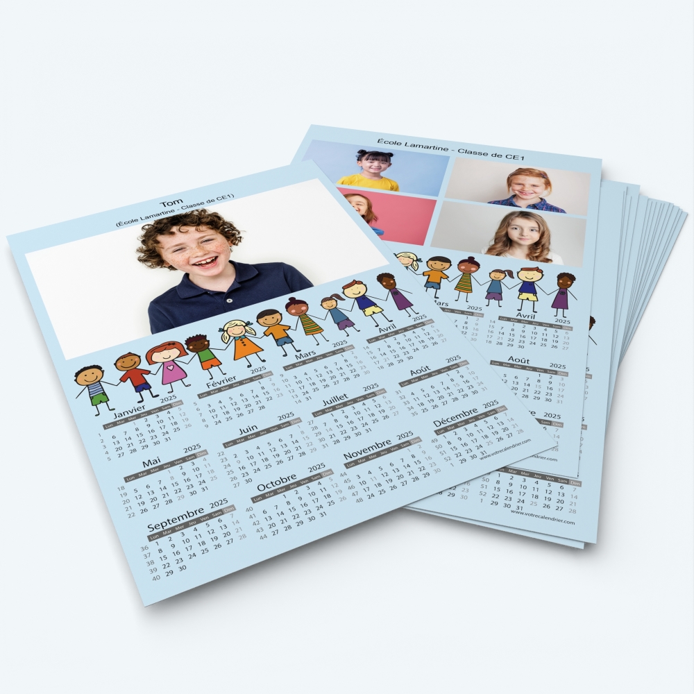 Pack multi calendriers - Une ou plusieurs photos pour chaque enfant