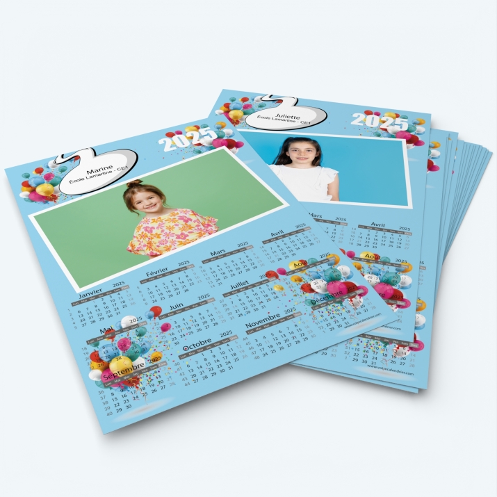 Pack multi calendriers - Une ou plusieurs photos pour chaque enfant