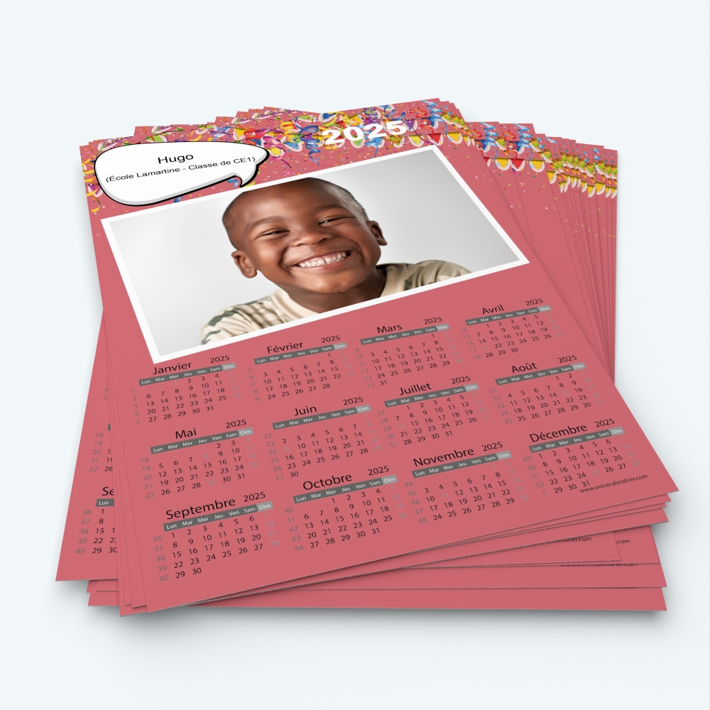 Pack multi calendriers - Minimum de commande 20 exemplaires