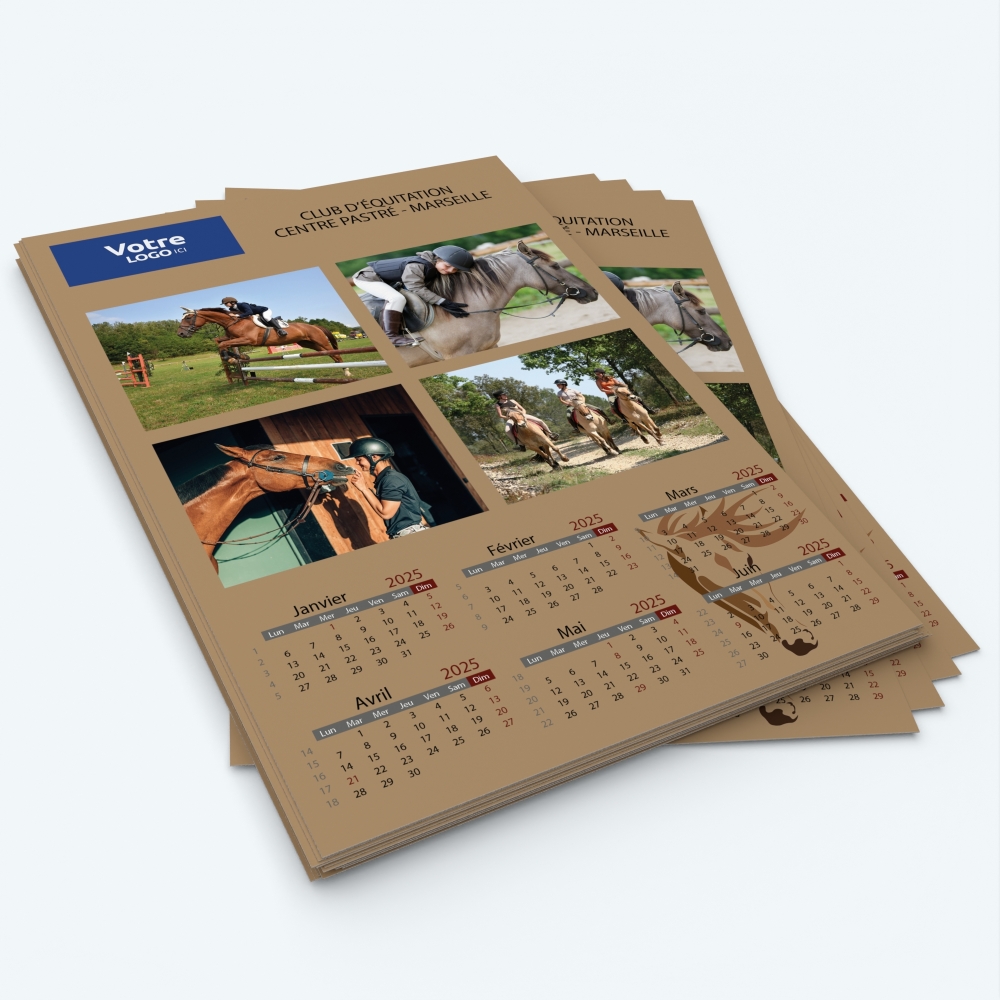 Calendrier photo deux pages - Minimum de commande : 25 exemplaires