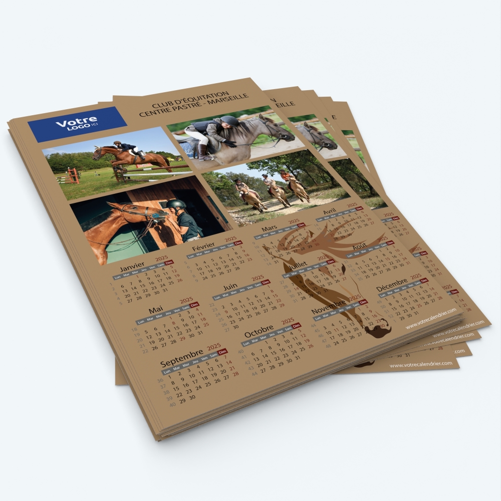 Calendrier photo une page XL - Minimum de commande : 25 exemplaires