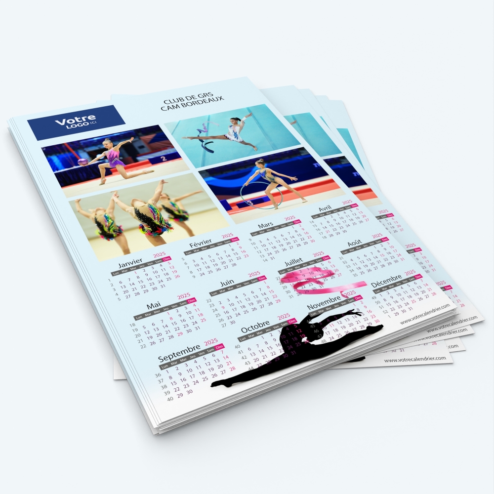 Calendrier photo une page XL - Minimum de commande : 25 exemplaires