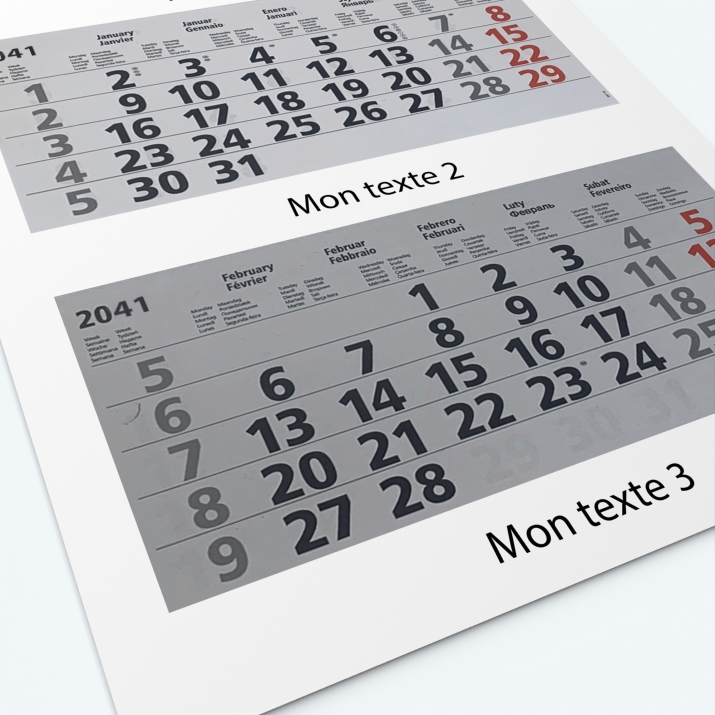 Calendrier 3 blocs à feuillets détachables - 3 blocs de 12 feuillets détachables