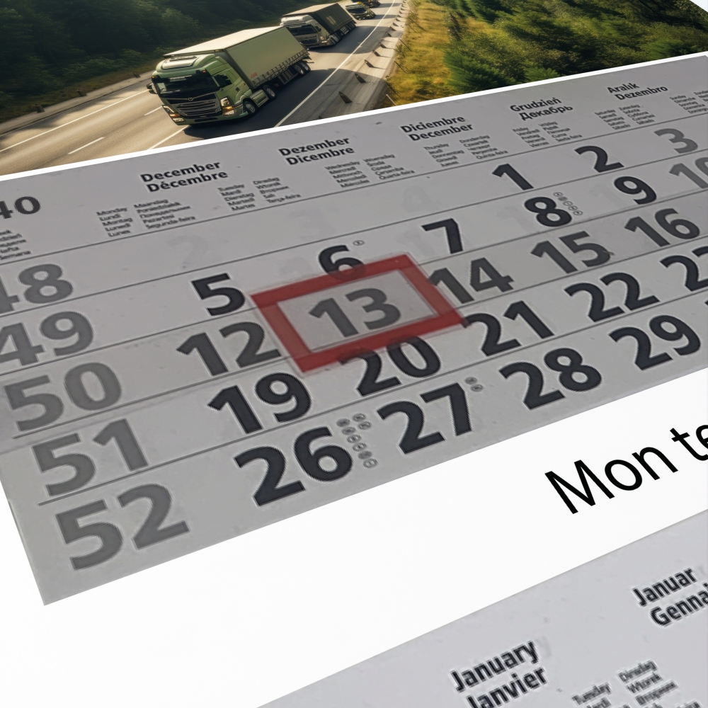 Calendrier 3 blocs à feuillets détachables - Réglette coulissante pour marquer la date du jour