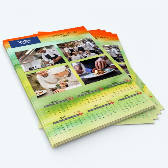 Calendrier photo deux pages - Minimum de commande : 25 exemplaires