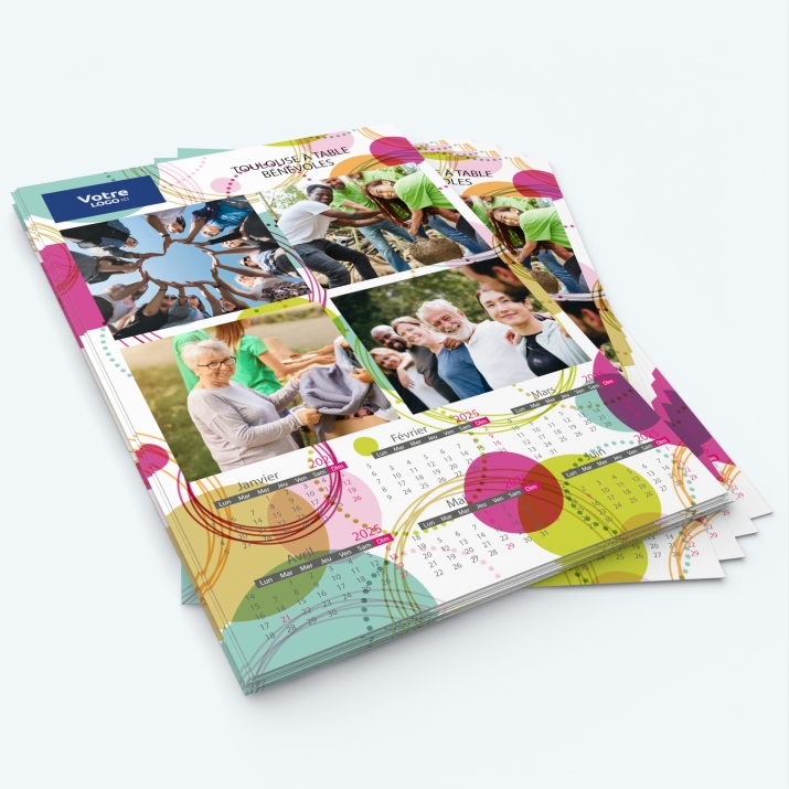 Calendrier photo deux pages XL - Minimum de commande : 25 exemplaires