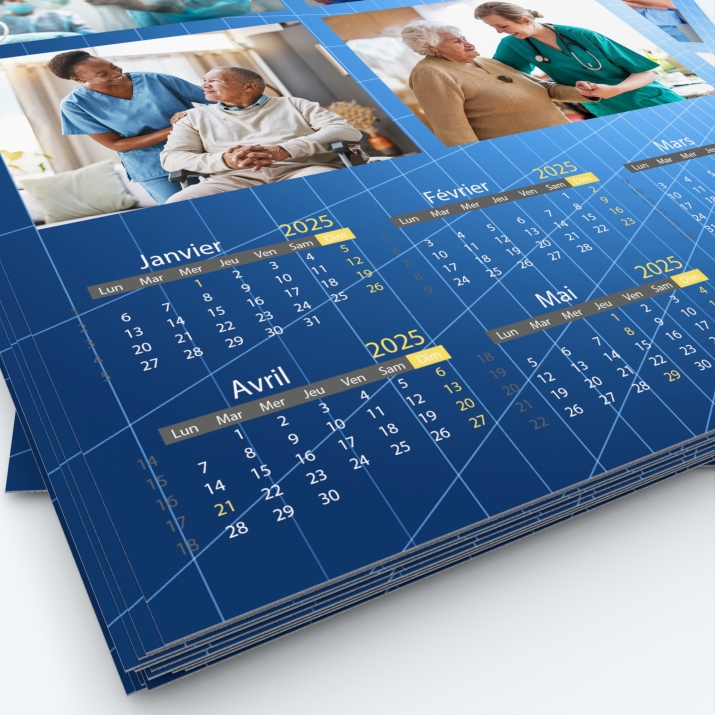 Calendrier photo deux pages - Minimum de commande : 25 exemplaires