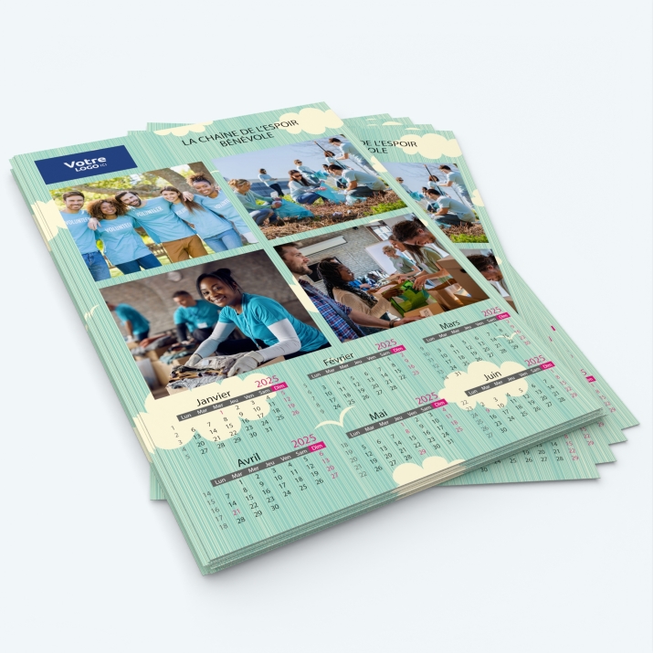 Calendrier photo deux pages XL - Minimum de commande : 25 exemplaires