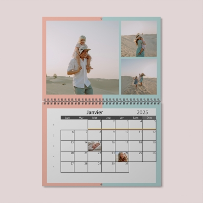 Calendrier photo mural double