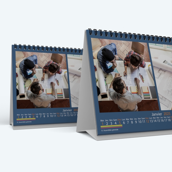 Calendrier de bureau MAXI PANO - Minimum de commande : 25 exemplaires