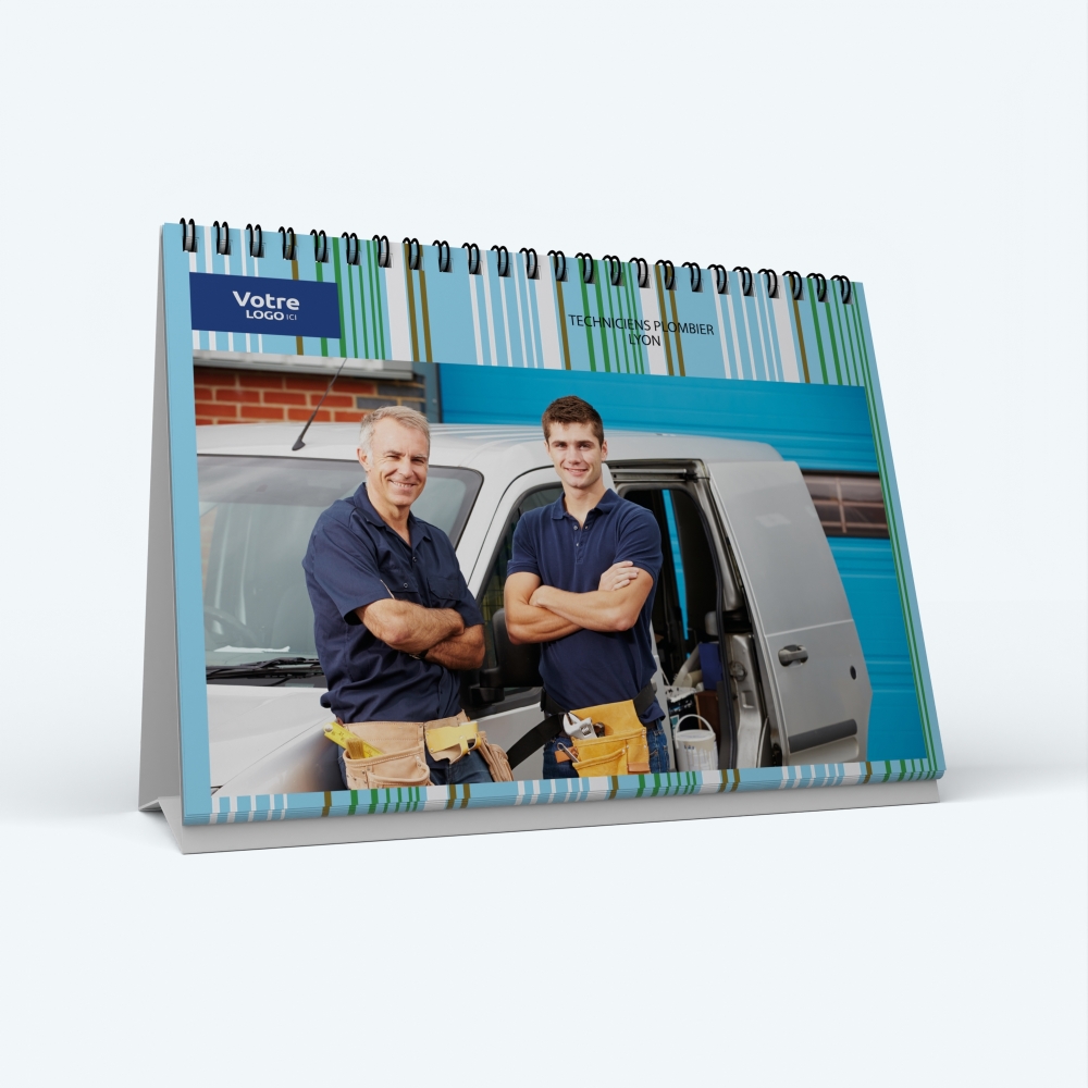 Calendrier de bureau MAXI PANO - Nombre de photos, logos et texte illimité