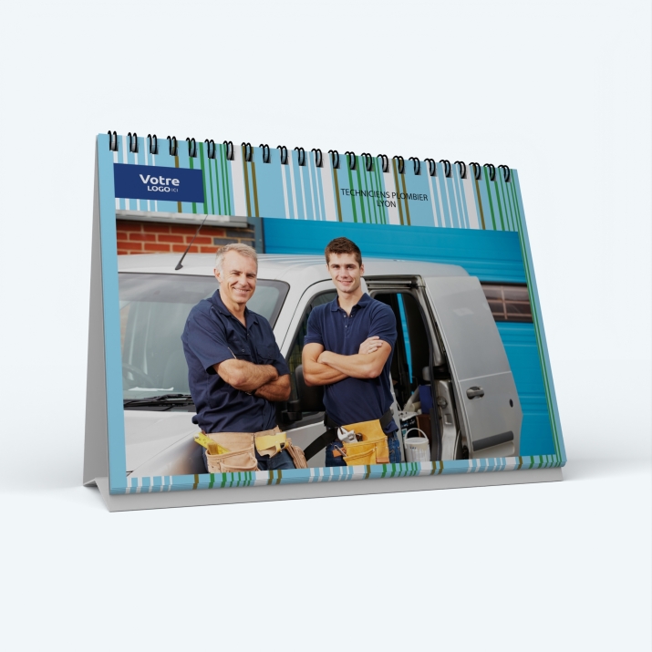 Calendrier de bureau MAXI PANO - Nombre de photos, logos et texte illimité