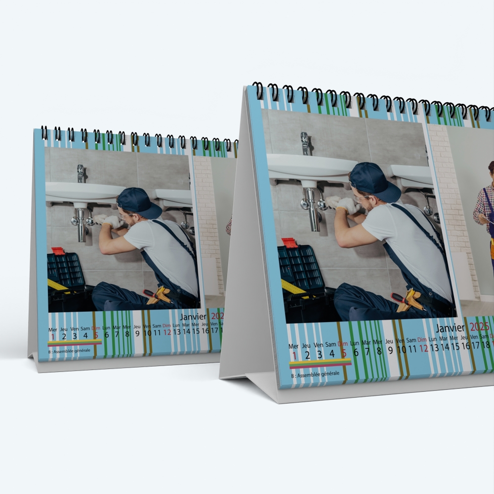 Calendrier de bureau MAXI PANO - Minimum de commande : 25 exemplaires