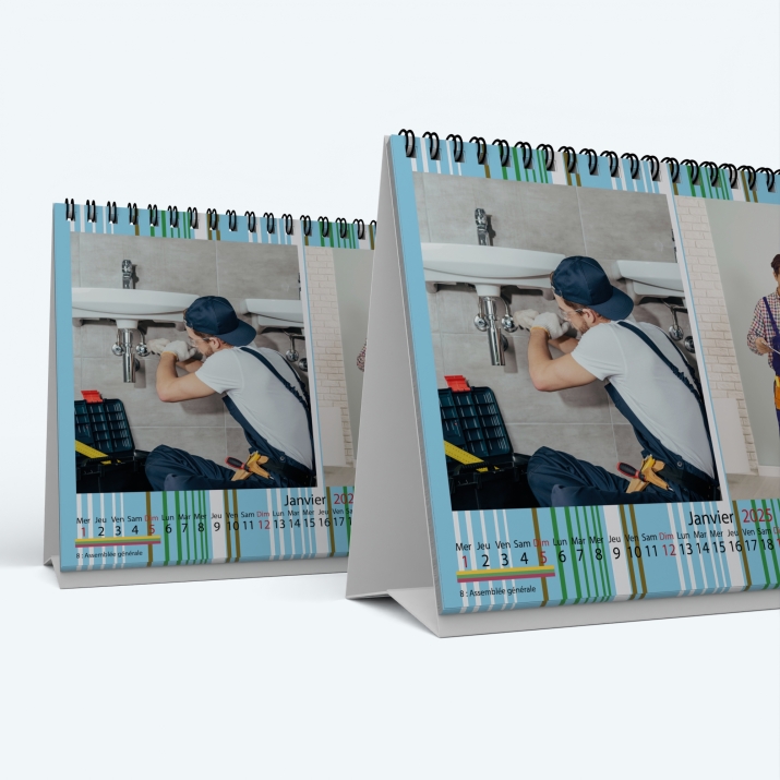 Calendrier de bureau MAXI PANO - Minimum de commande : 25 exemplaires