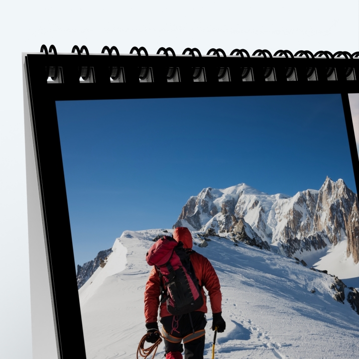 Calendrier de bureau MAXI PANO - Reliure spirale de qualité