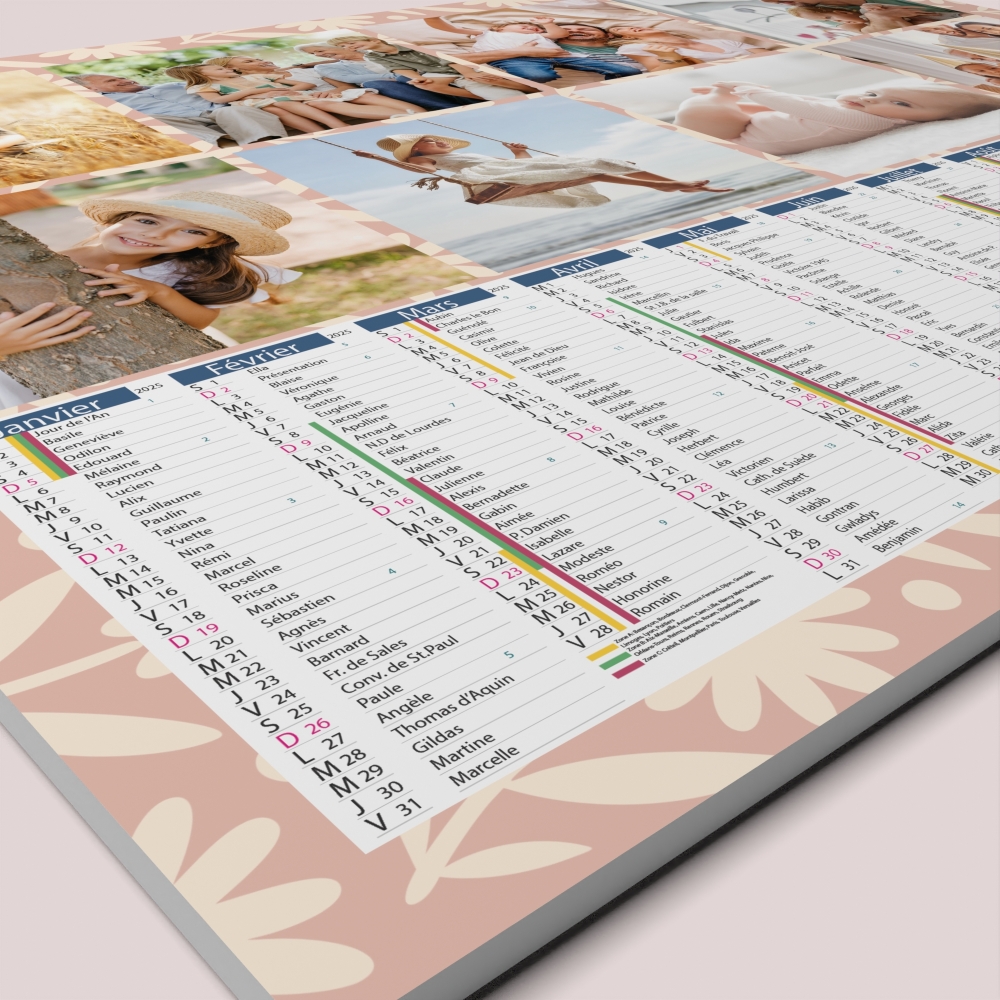 Calendrier photo tableau