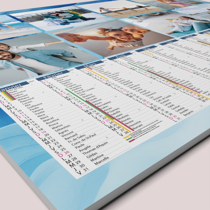 Calendrier photo tableau