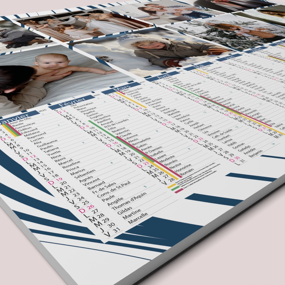 Calendrier photo tableau