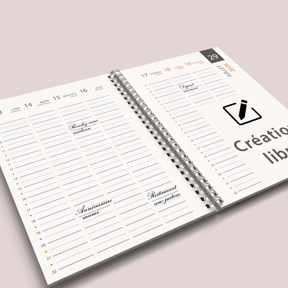 Agenda photo personnalisé