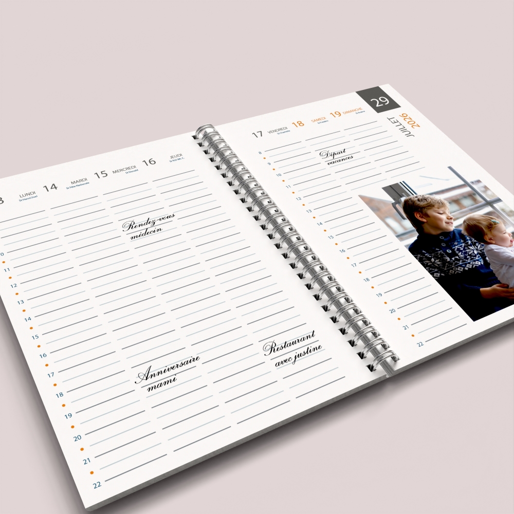Agenda photo personnalisé