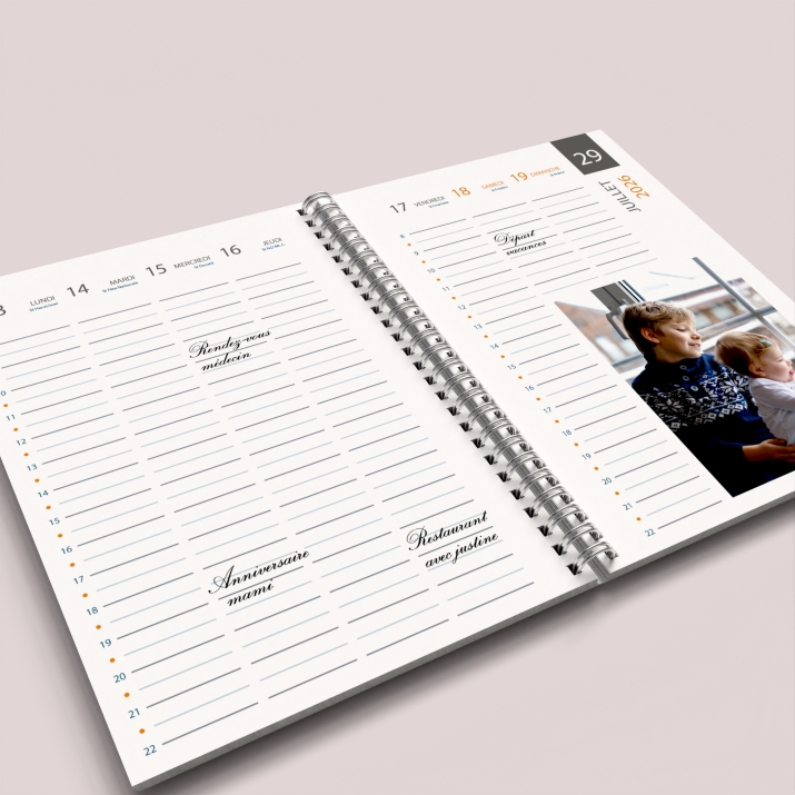 Agenda photo personnalisé