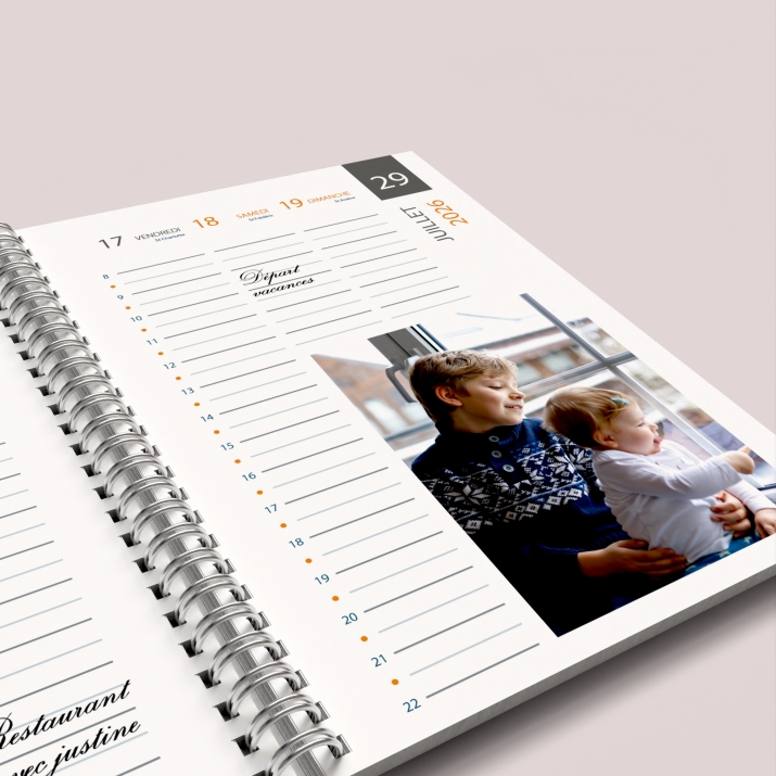 Agenda photo personnalisé