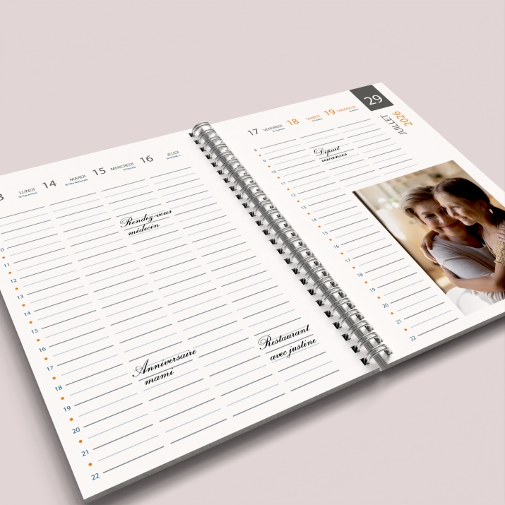 Agenda photo personnalisé
