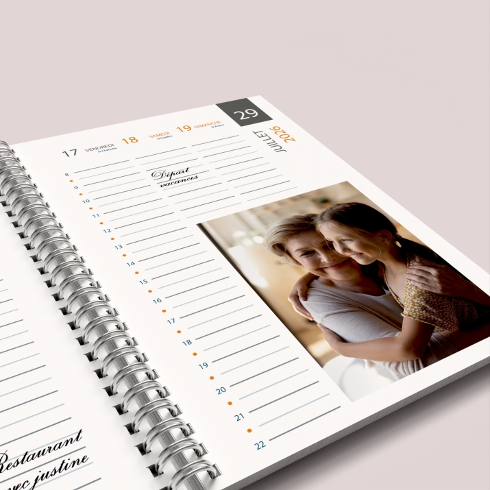 Agenda photo personnalisé