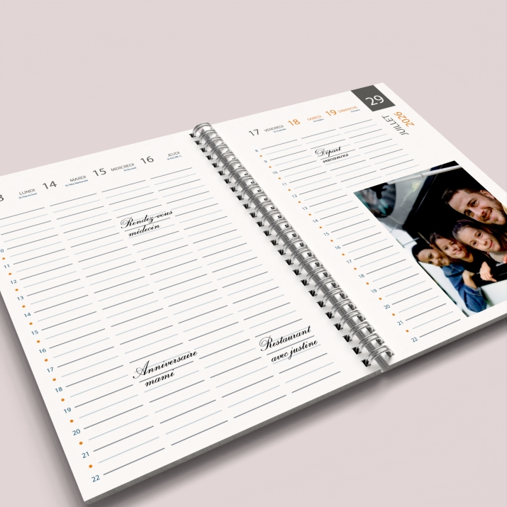 Agenda photo personnalisé