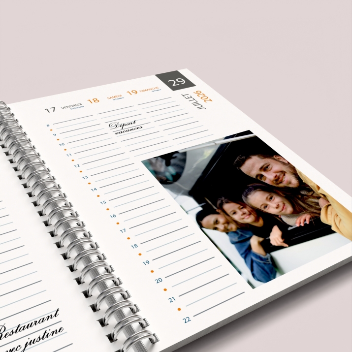 Agenda photo personnalisé