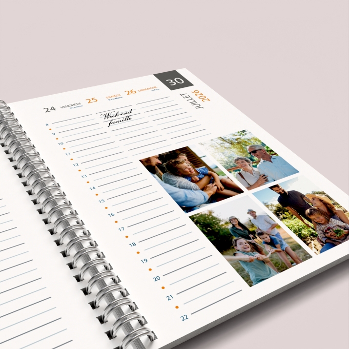 Agenda photo personnalisé