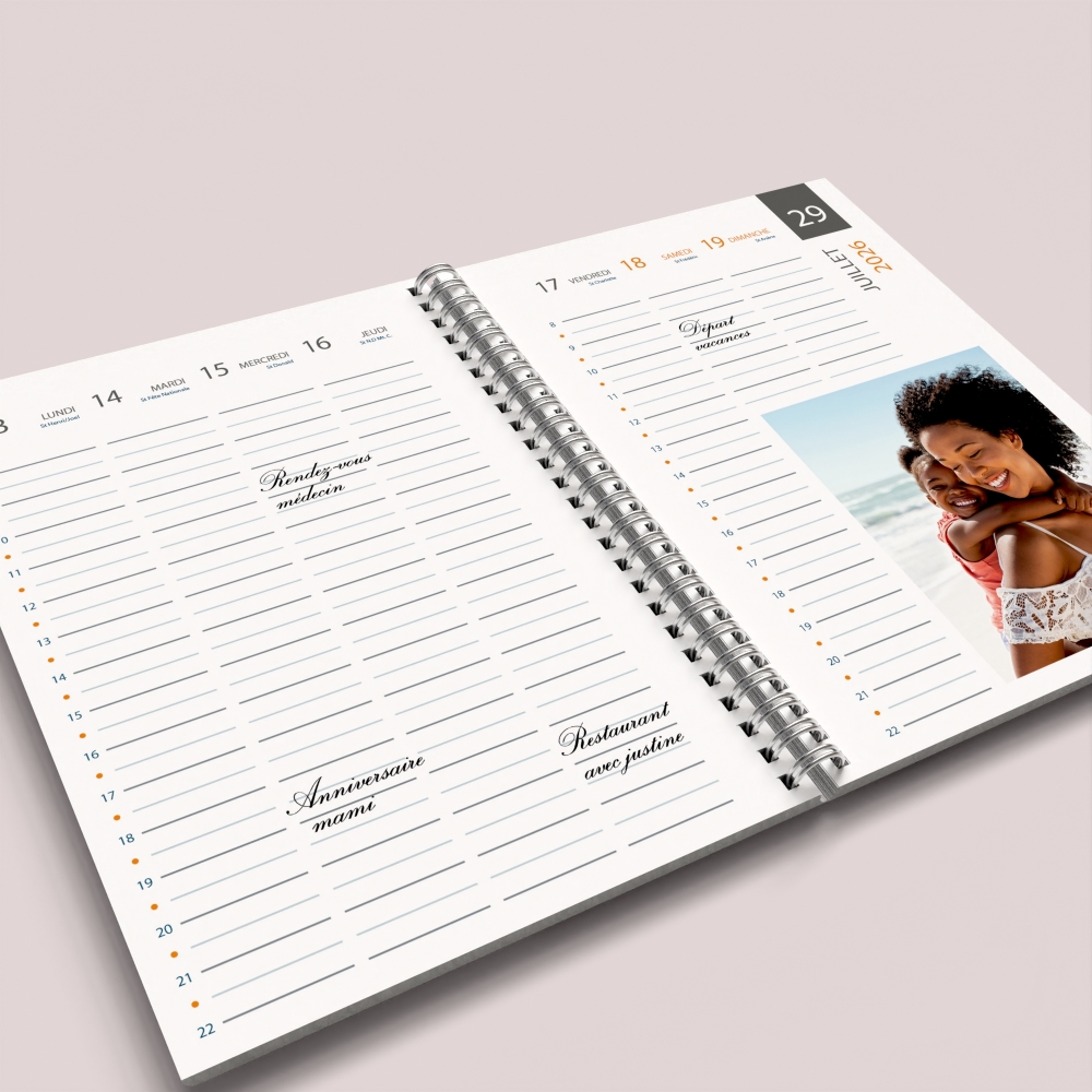 Agenda photo personnalisé