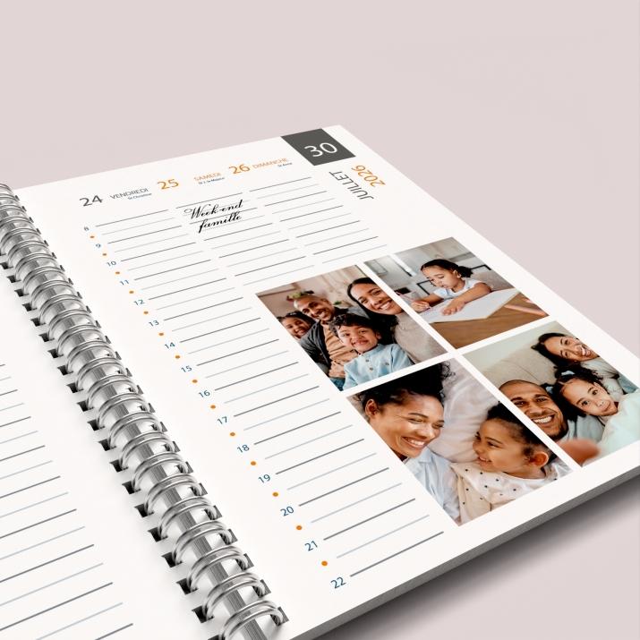 Agenda photo personnalisé