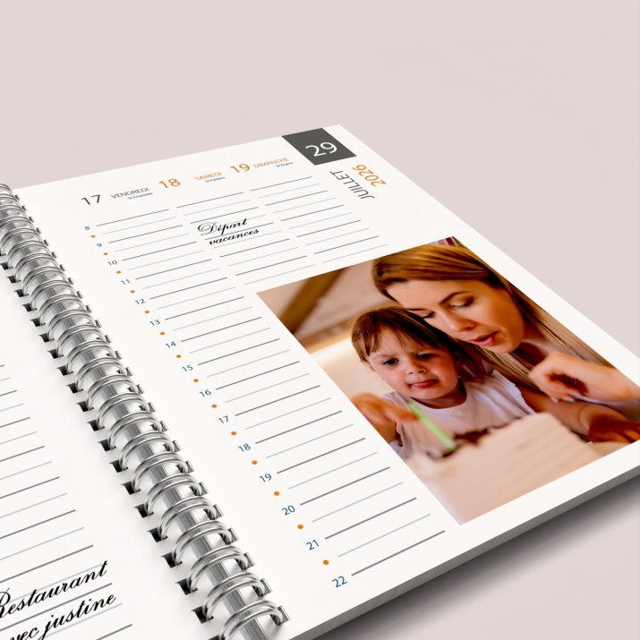 Agenda photo personnalisé