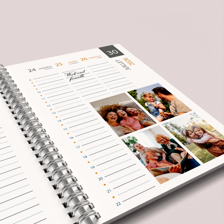 Agenda photo personnalisé