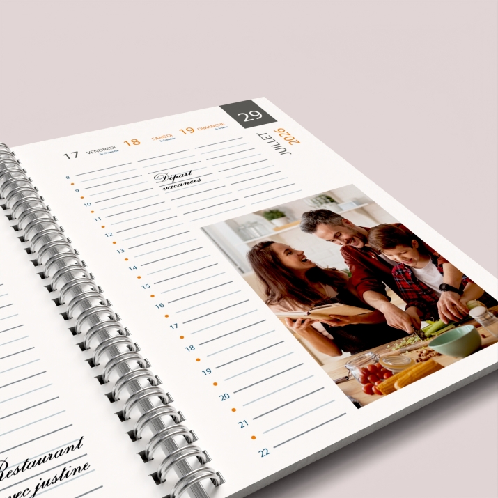 Agenda photo personnalisé