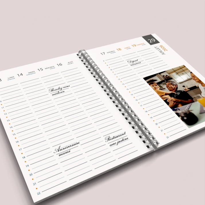 Agenda photo personnalisé