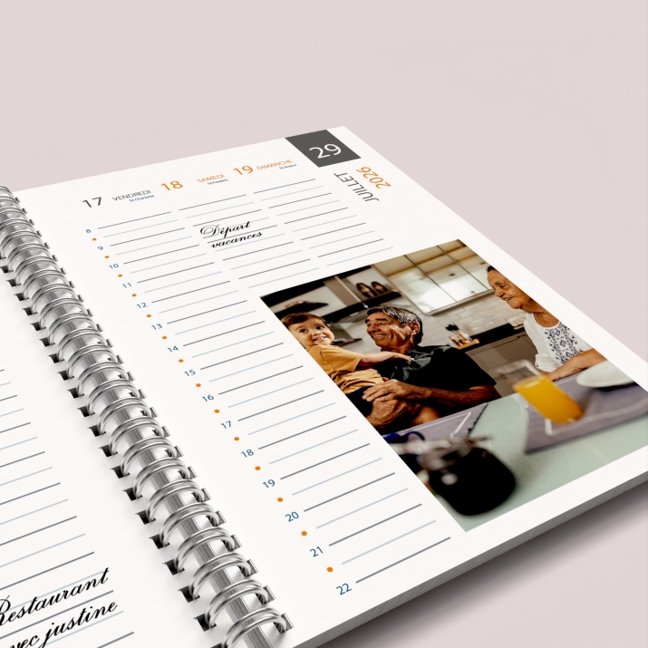 Agenda photo personnalisé