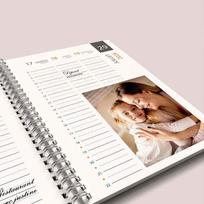 Agenda photo personnalisé