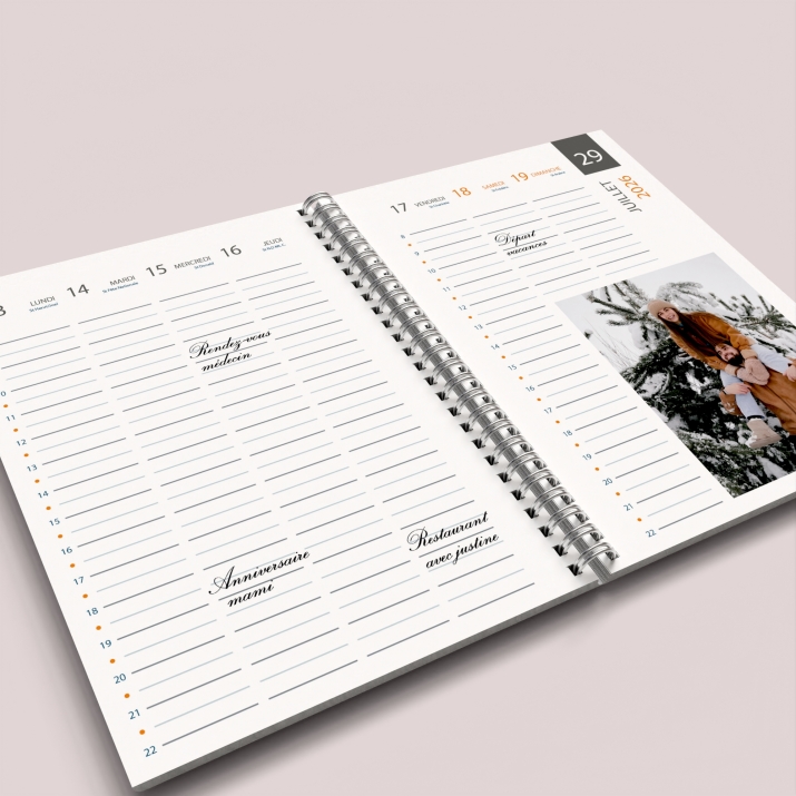 Agenda photo personnalisé