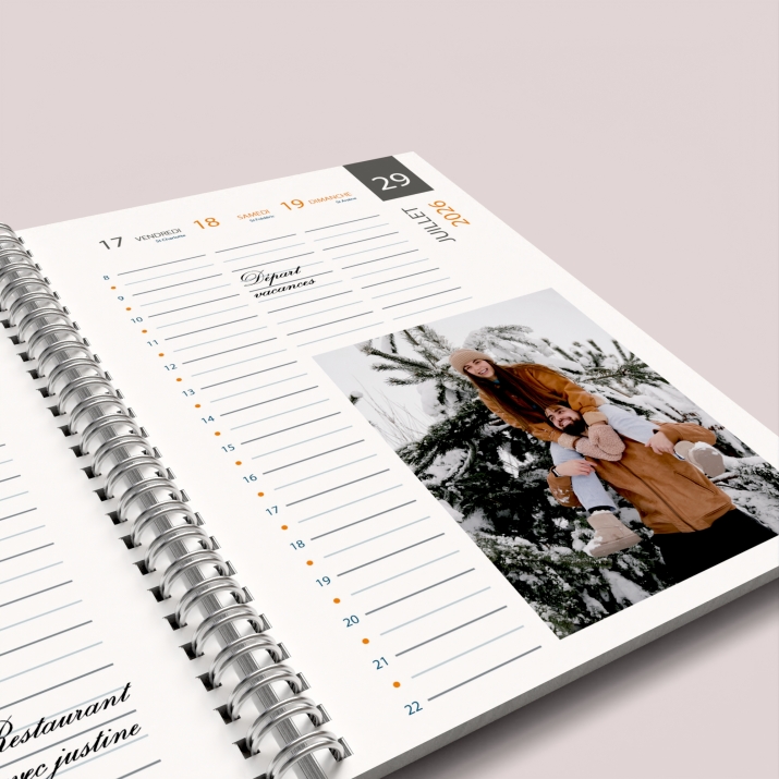 Agenda photo personnalisé