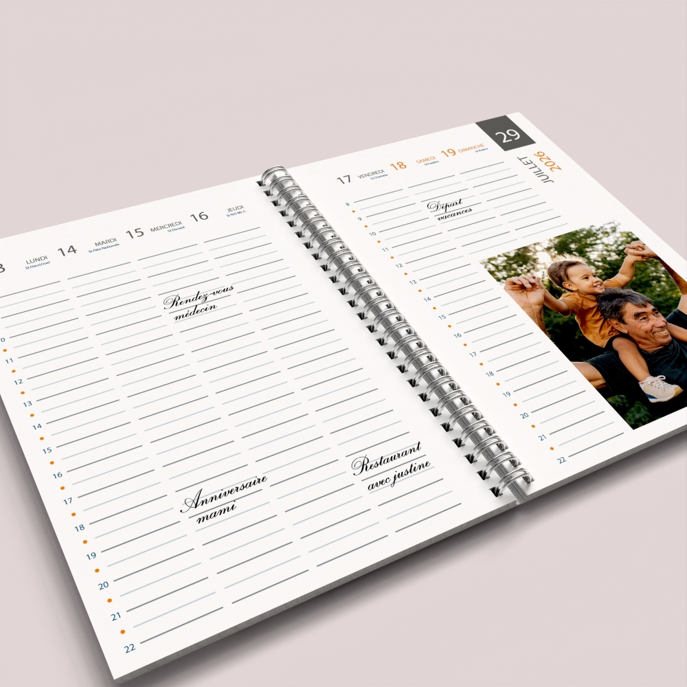 Agenda photo personnalisé