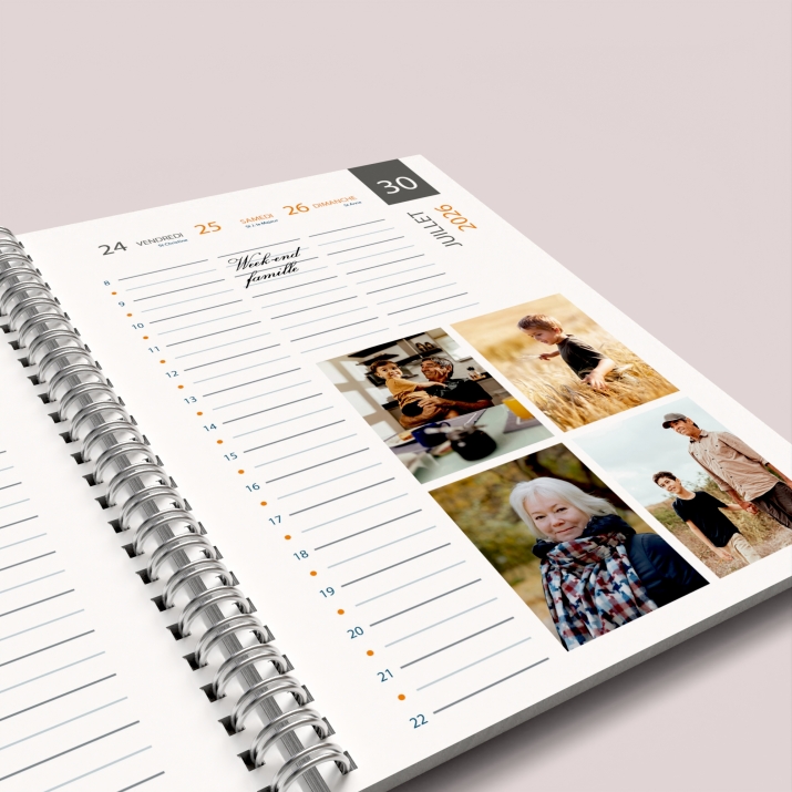 Agenda photo personnalisé