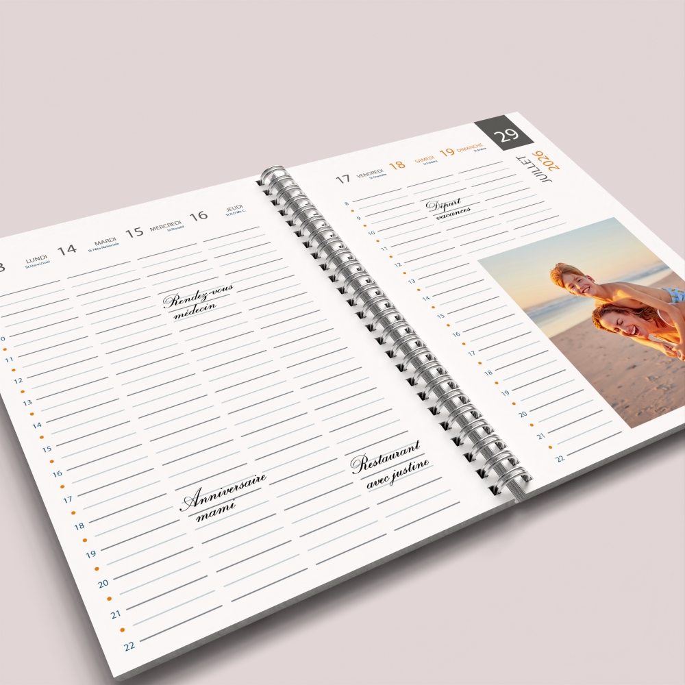 Agenda photo personnalisé