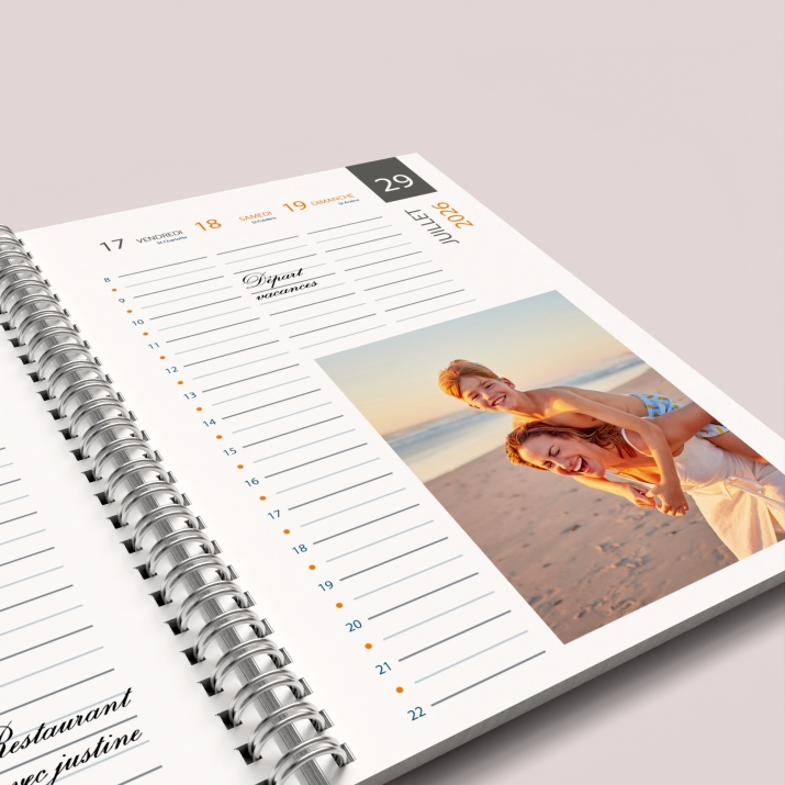 Agenda photo personnalisé