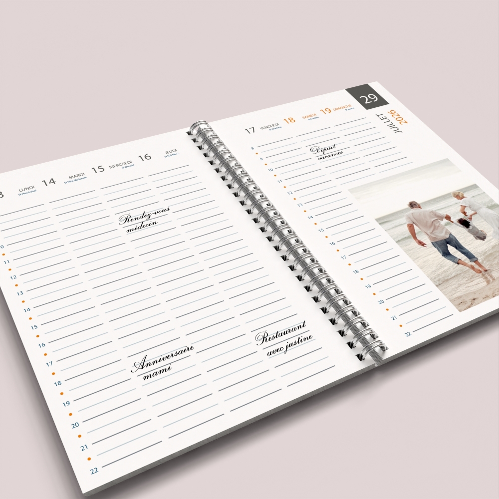 Agenda photo personnalisé