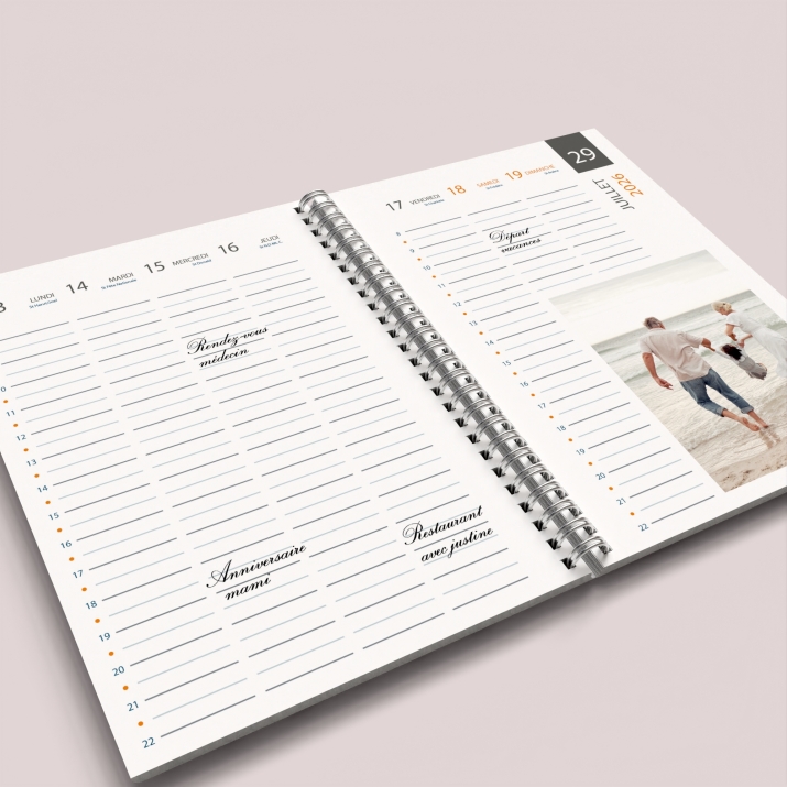 Agenda photo personnalisé